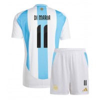 Camisa de time de futebol Argentina Angel Di Maria #11 Replicas 1º Equipamento Infantil Copa America 2024 Manga Curta (+ Calças curtas)